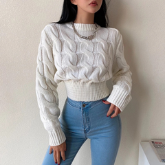 Cable Knit Cropped Sweater