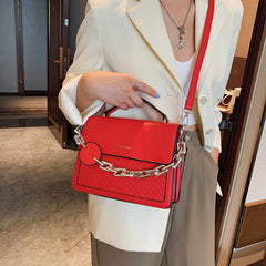 Solid Color Letter Flap Organ Crossbody Bag