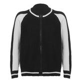 Vintage Contrast Zip Up Cardigan