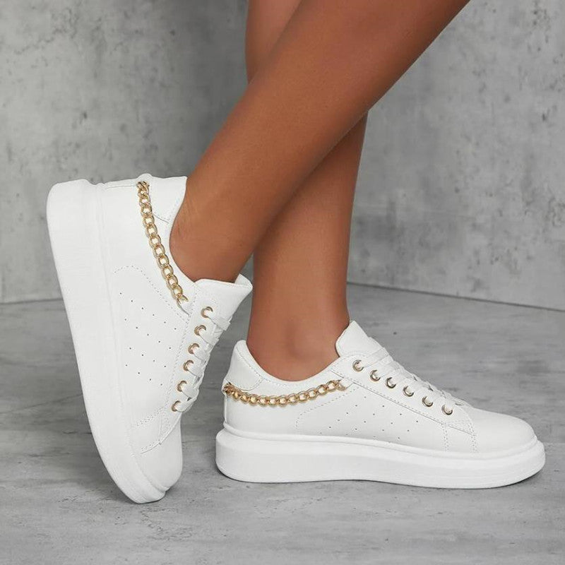 Thick Sole Metal Chain Casual Sports Sneakers