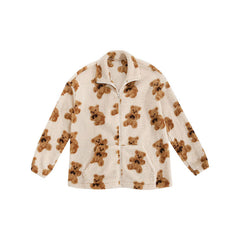 Printed Bears Wool Coat
