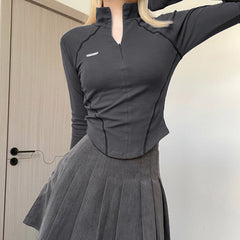 Stitch Detail Long Sleeve Top