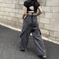 Pocket Detail Vintage Baggy Cargo Jeans