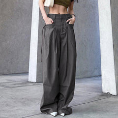 Retro Street Low Waist Wide Leg Pants