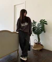 Letter Print Oversized Sweatshirt