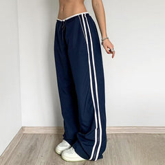 Vintage Striped Piping Sweatpants