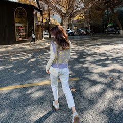 V Neck Lavender Argyle Sweater Vest