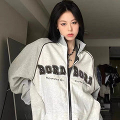 Raglan Sleeve Embroidered Oversized Jacket