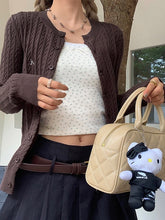 Vintage Cable Knit Slim Cardigan