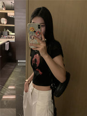 90s Figure Graphic Crop Top