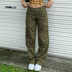 Pocket Patched Straight Cargo Jeans