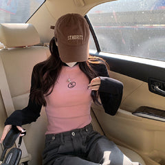 Logo Emroidered Raglan Long Sleeve Tee