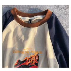 Vintage Print Raglan Short Sleeve Tee
