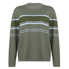 Patchwork Striped Knit Sweater