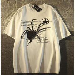 Spider Print Oversized Short Sleeve Tee