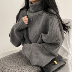 Dark Academia Oversized Crochet Knit Sweater