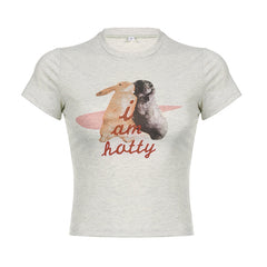 Rabbit Print Short Sleeve Tee