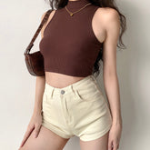 Turtleneck Crop Tank Top