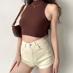 Turtleneck Crop Tank Top