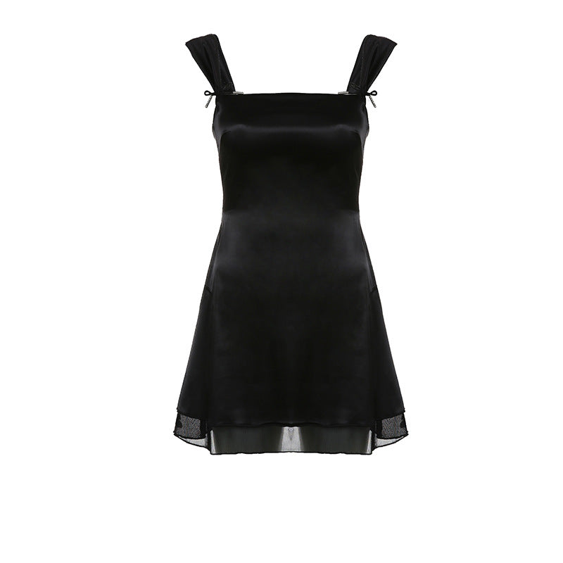 Reversible Sleeveless Black Mini Dress