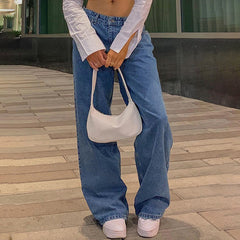 Washed Classic Denim Boyfriend Jeans