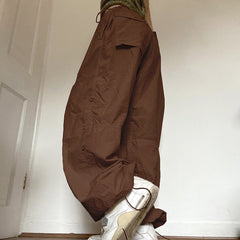 Size Friendly High Waist Parachute Cargo Pants