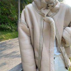 Lamb Wool Motorcycle Leather Jacket