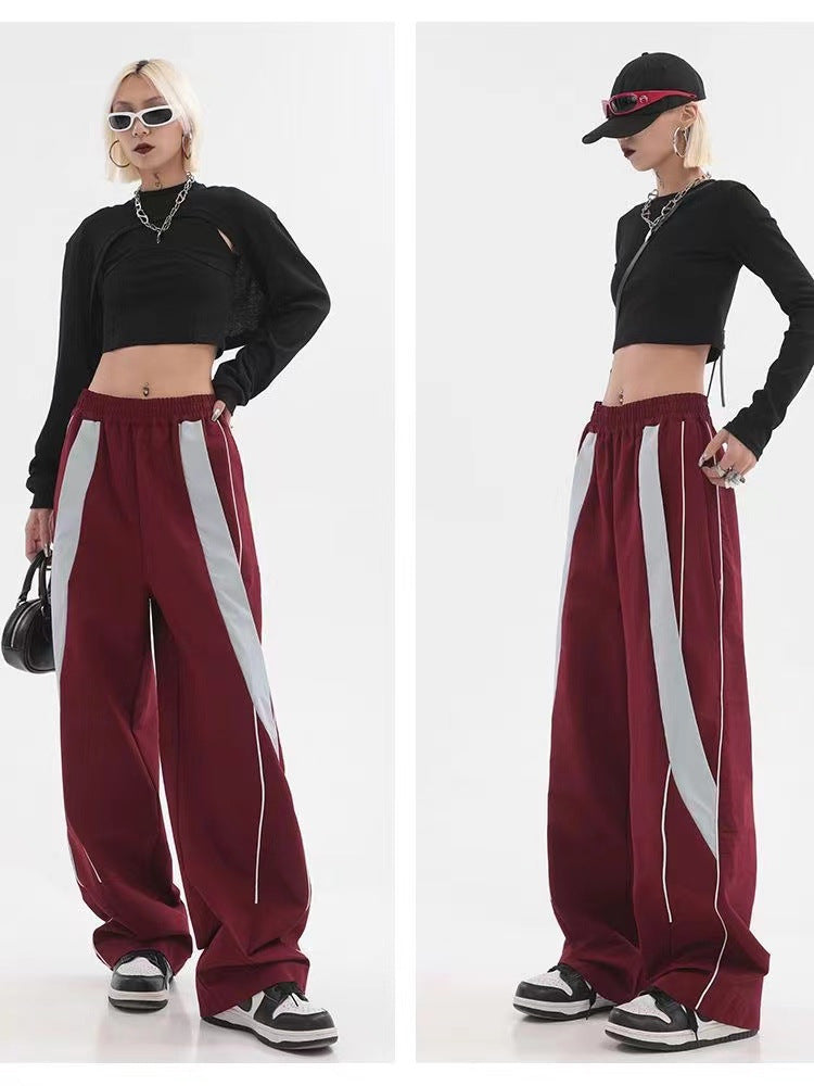 Piping Patchwork Baggy Sweatpants