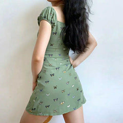 Aesthetic Butterflies Print Mini Dress