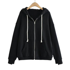 Simple Baggy Zip Up Hoodie