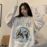 Vintage Mountains Graphic Oversized Sweatshirt
