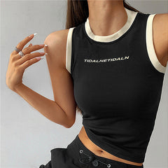 Contrast Trim Racer Back Tank Top