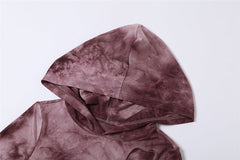 Patchwork Hooded Two-Piece Set