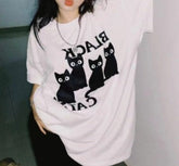 Cartoon Print Half Sleeve Oversized Tee