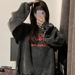 Emo Gothic Print Sweatshirt