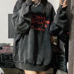 Emo Gothic Print Sweatshirt