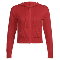 Slim Zipper Casual Hooded Sweater