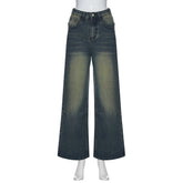 Vintage Gradient Wash Straight Leg Jeans