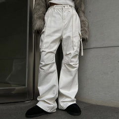 Size Friendly Pocket Drawstring Parachute Cargo Pants