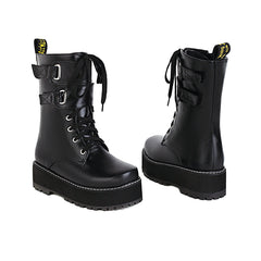 Double Row Metal Belt Martin Boots