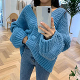 Buttoned Cable Knit Cardigan