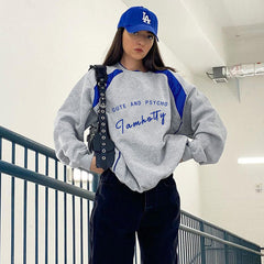 Contrast Letter Graphic Pullover Sweatshirt