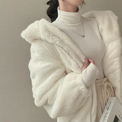 Oversized Fleece Hooded Jacket