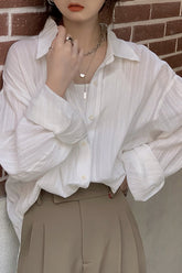 Versatile Textured Thin Long Sleeve Blouse