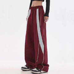 Piping Patchwork Baggy Sweatpants