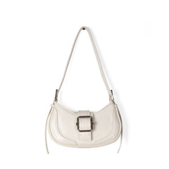Buckled Strap Pu Leather Shoulder Bag