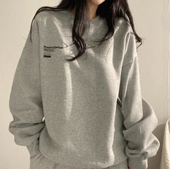 Letter Print Pullover Oversized Sweatshirt