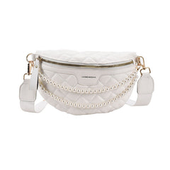Leather Pearl One-shoulder Belt Bag