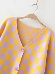 Yellow and Lavender Cardigan