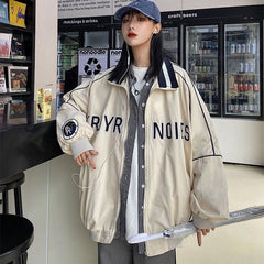 Letter Embroidery Oversized Jacket